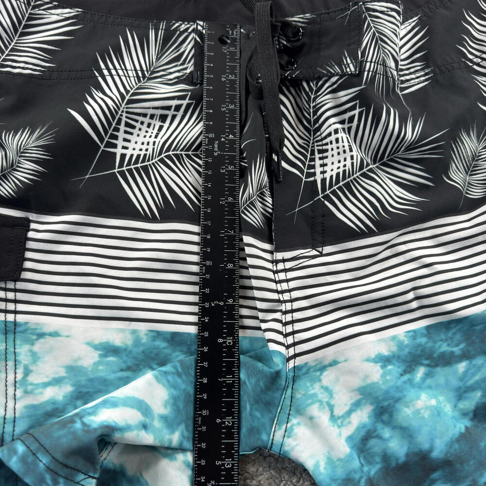 Hulakai Men's Board Shorts Swim Trunks Size 38 Surf Swim Palms Striped - Picture 5 of 8